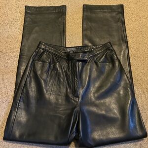 Classified Black Leather Trousers